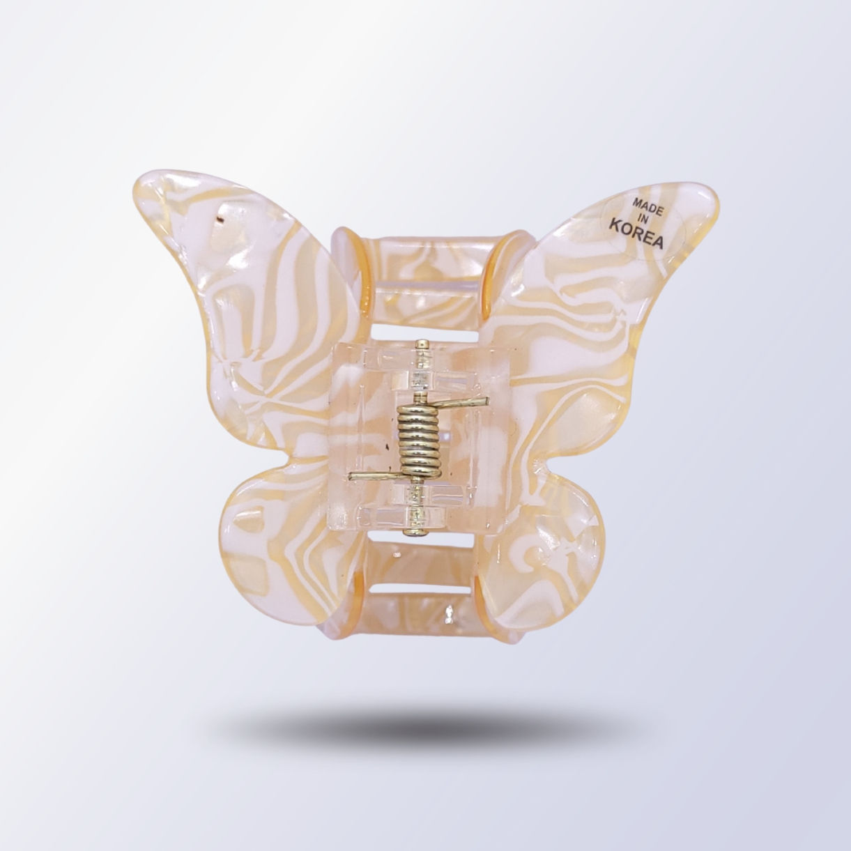 Korean Style Marble Butterfly Hair Clutcher Clip (Orange‑White)
