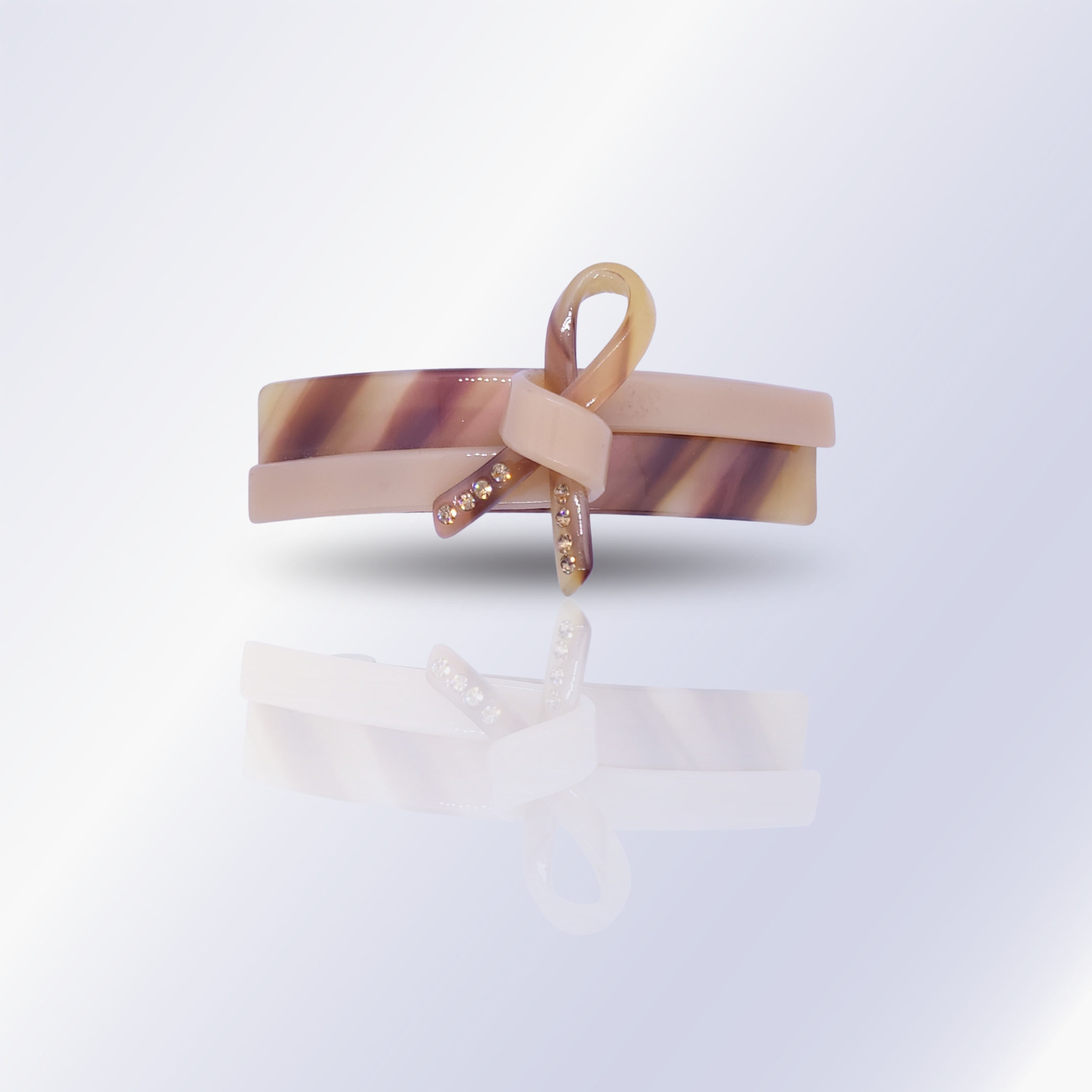 Blush Ribbon Barrette Clip