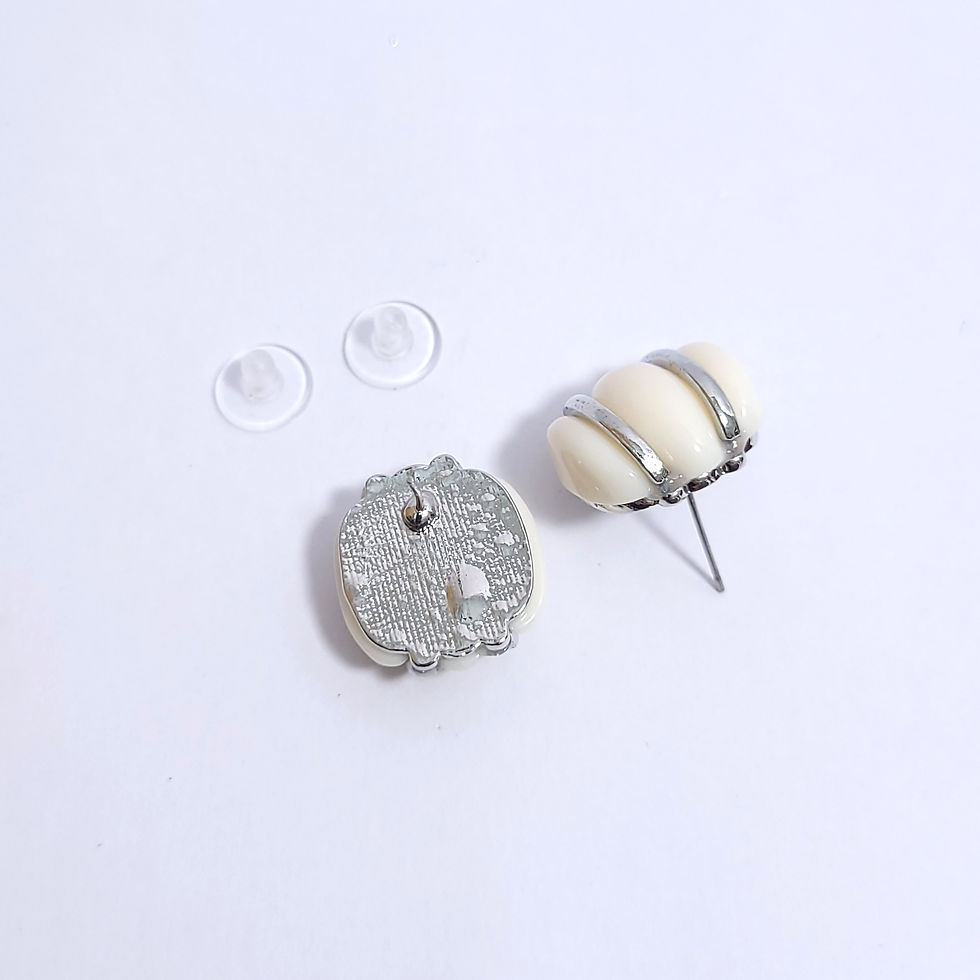 Thumbnail: Close-up of elegant fashion stud earrings featuring high-quality finishes and artistic designs on a clean white background.