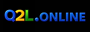 Q2L.online header logo blue yellow green text on black background