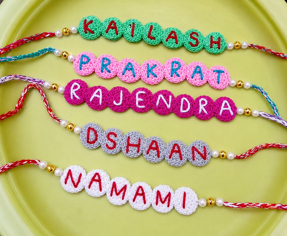 Crochet Name Rakhi