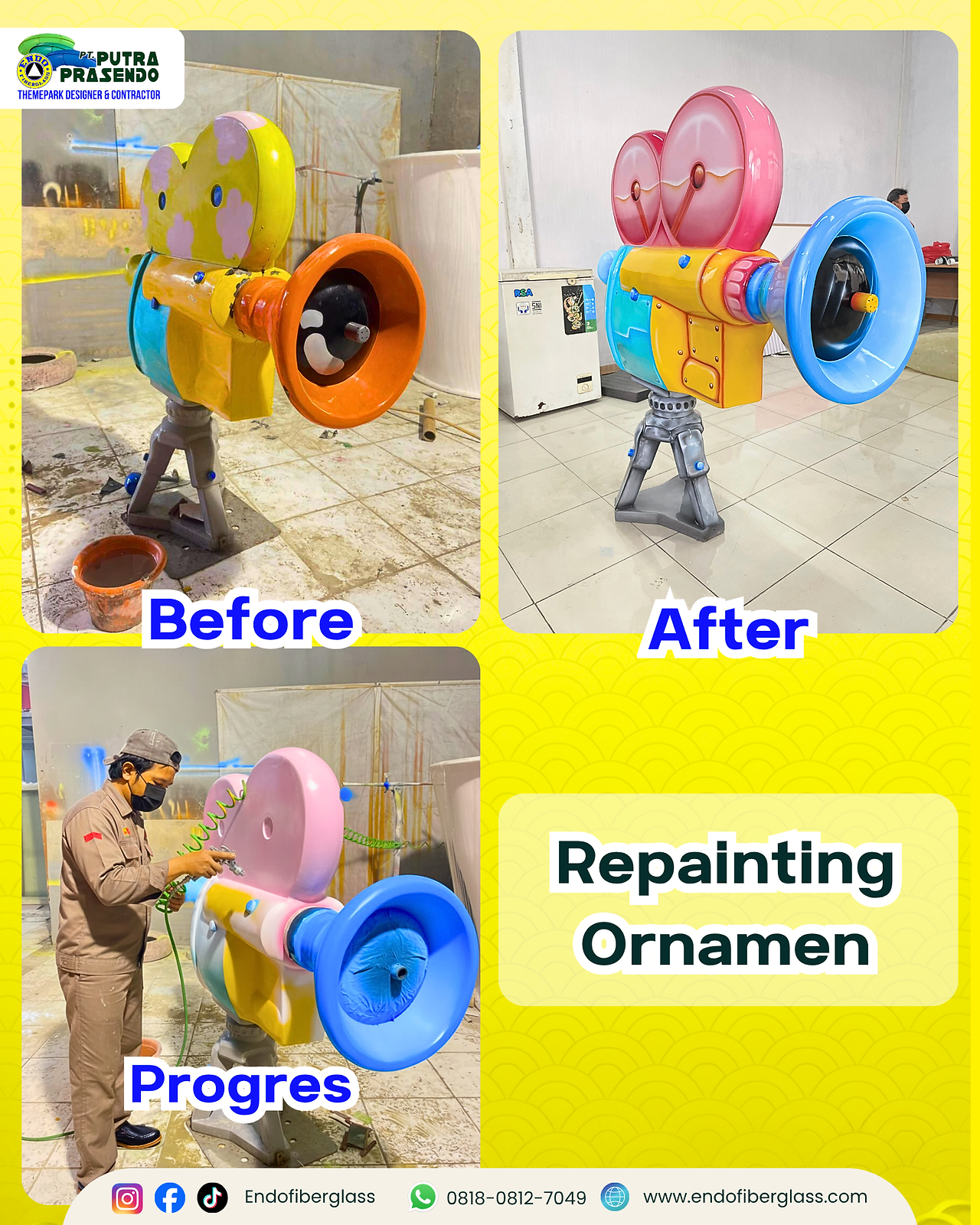 Butuh Ornamen Unik & Pengecatan Ulang Profesional? Langsung Saja ke Endofiberglass! 🎨🔥
