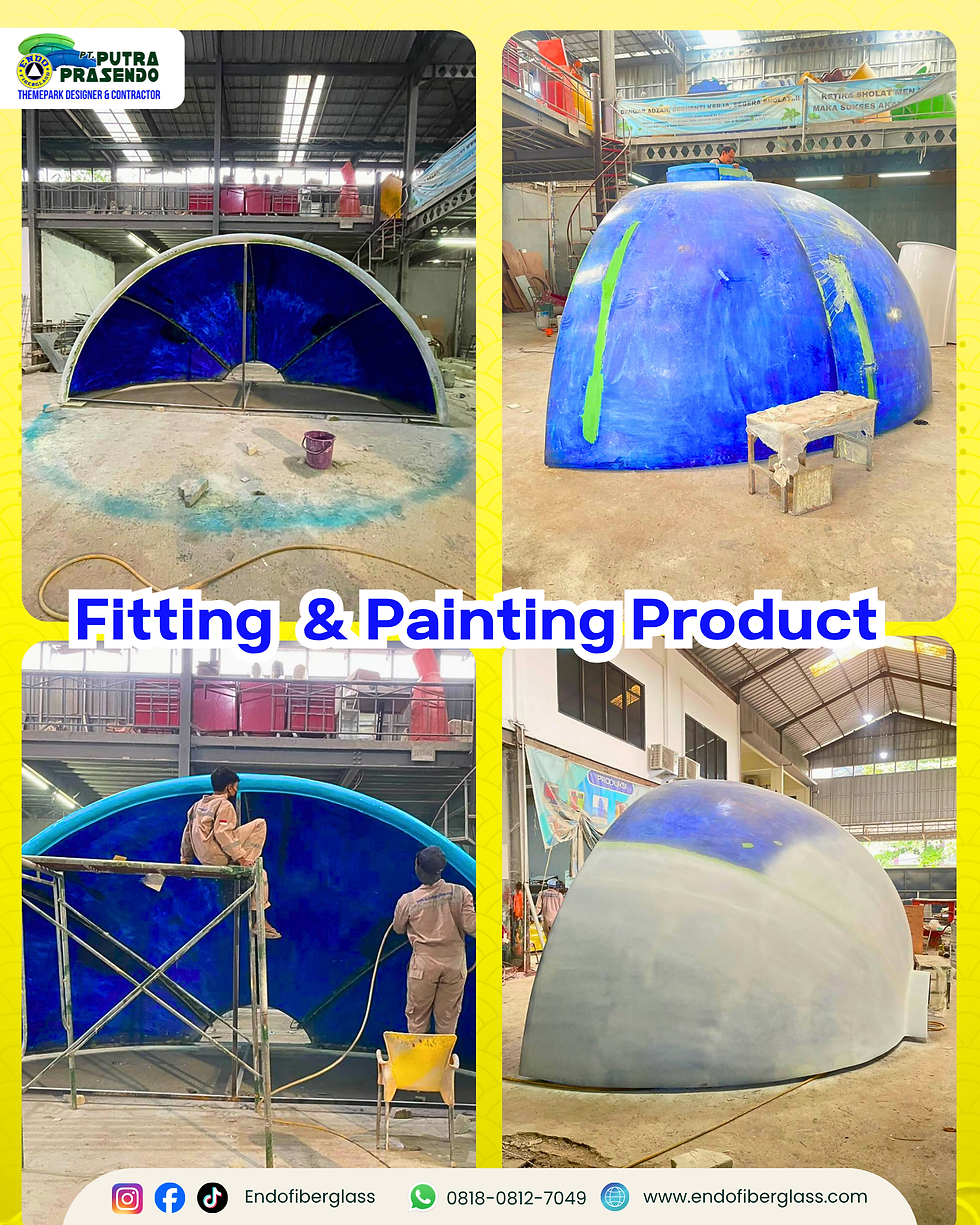 Proses Pembuatan Ornamen Mangkok Fiberglass di workshop endofiberglass