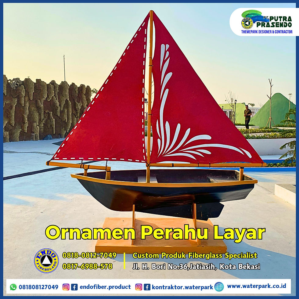 Ornamen Perahu Layar Karya Endofiberglass