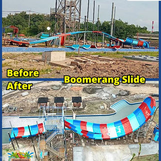 Proses finishing konstruksi taman air modern