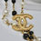 Thumbnail: Rare Authentic Chanel Black And Cream Pearl Gold Tone CC Long Classic Necklace