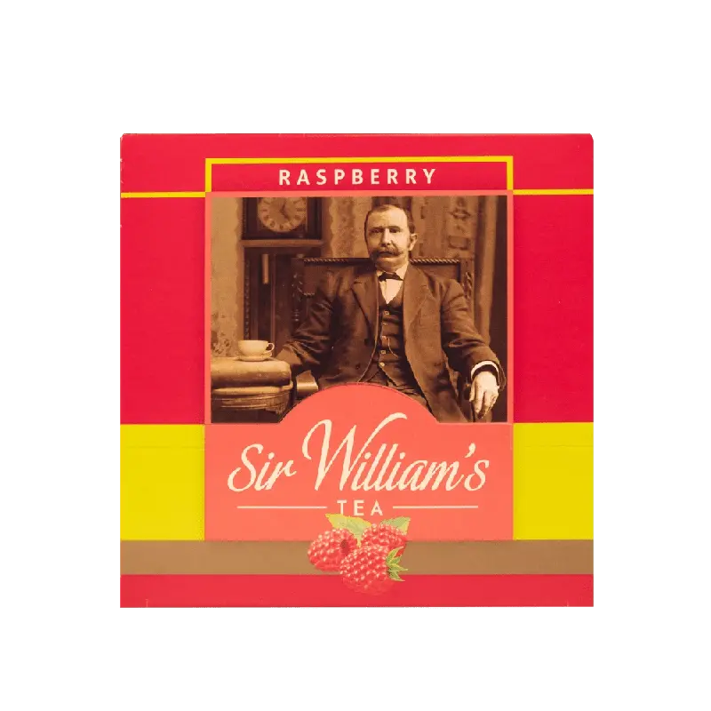 Miniatura: Owocowa Herbata Sir William’s Tea Raspberry 50 Saszetek