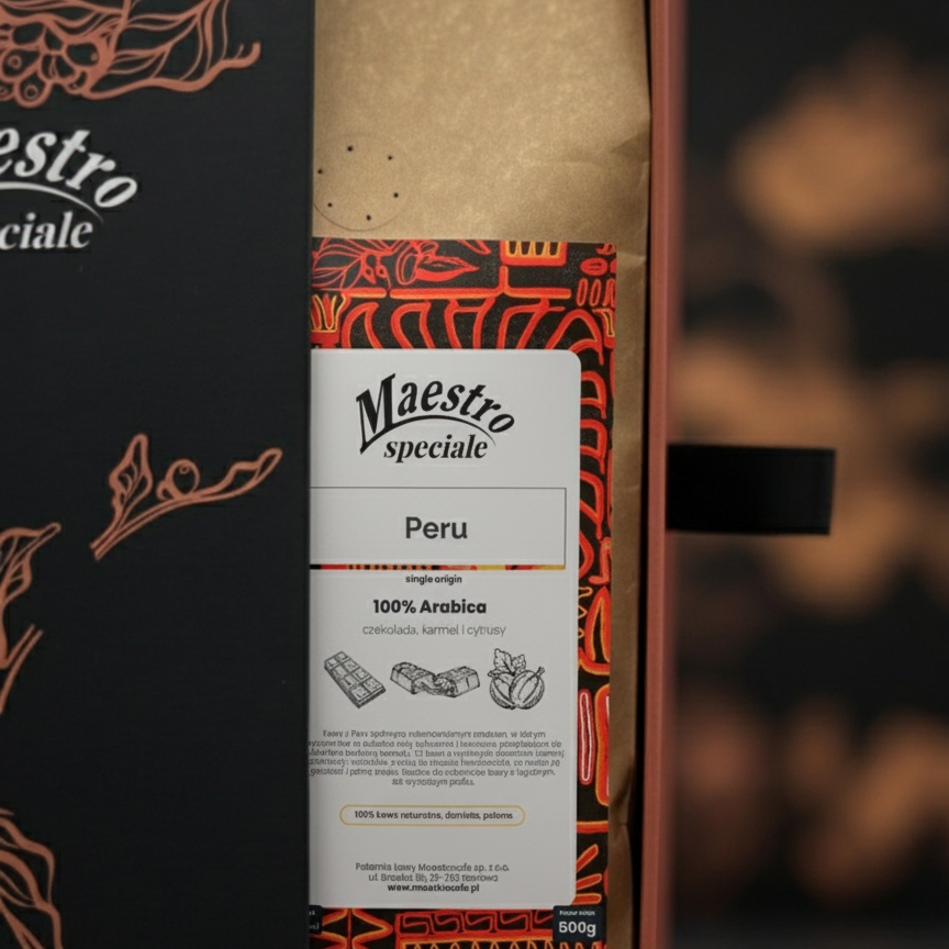 Miniatura: Kawa ziarnista NA PREZENT Peru 100% Arabica 500g - Maestro Speciale