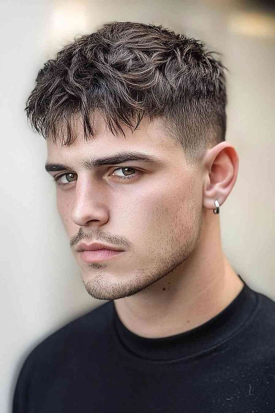 Foto model rambut French Crop sebagai trend gaya rambut pria 2025