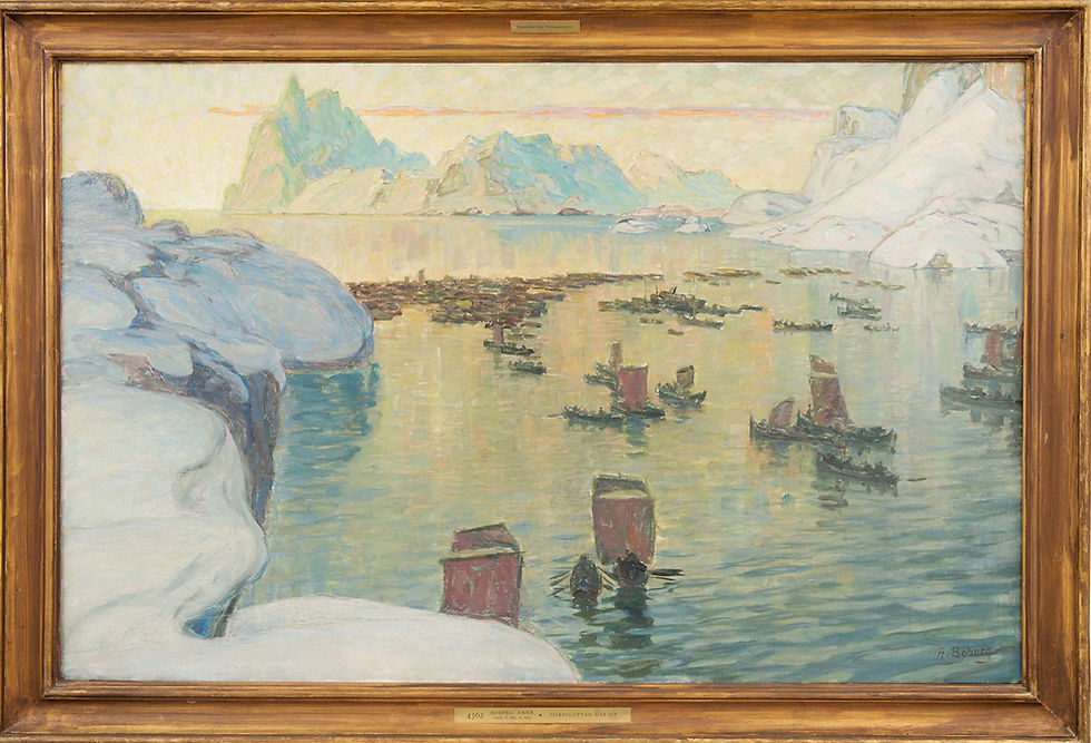 - Anna_Boberg, "The Fishing Fleet Going Out. Study from North Norway", date unknown. Nationalmuseum, Estocolmo.