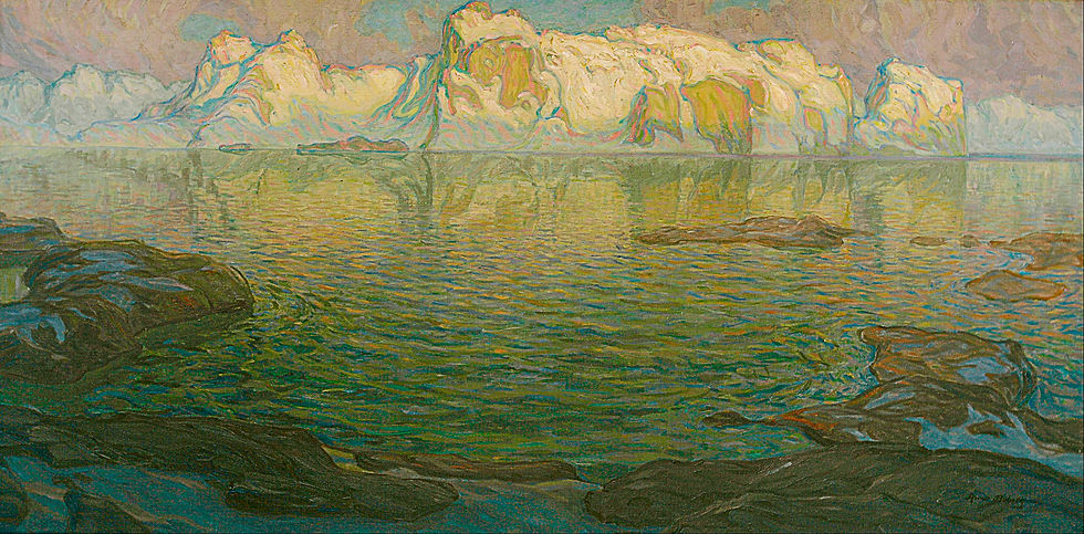 - Anna_Boberg, "Silent evening" (Scene from Lofoten), c. 1910. Malmo Art Museum.