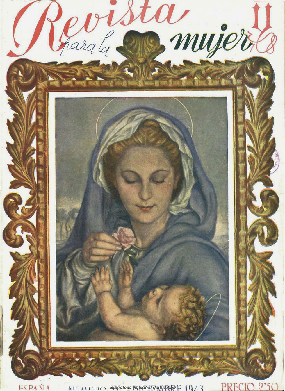 - Ana de Tudela, portada de la revista "Y. Revista de la mujer", Sección femenina de la Falange Española, Madrid, 1 de diciembre de 1943. Hemeroteca Municipal de Ayuntamiento de Madrid.