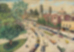 - Angelina Beloff, " La Avenida Hidalgo", 1949. Colección Blaisten, Ciudad de México.