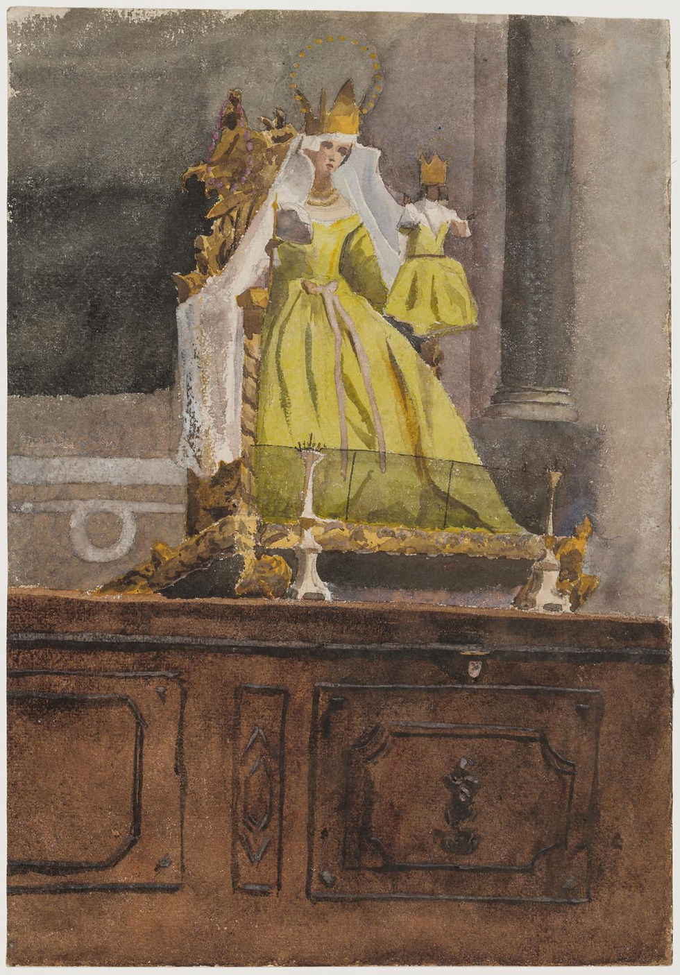 - Emily Sargent, "Statue of the Madonna", 1908. Watercolor over graphite on paper, 36.8 × 25.7 cm. MFA Museum of Fine Arts, Boston.
