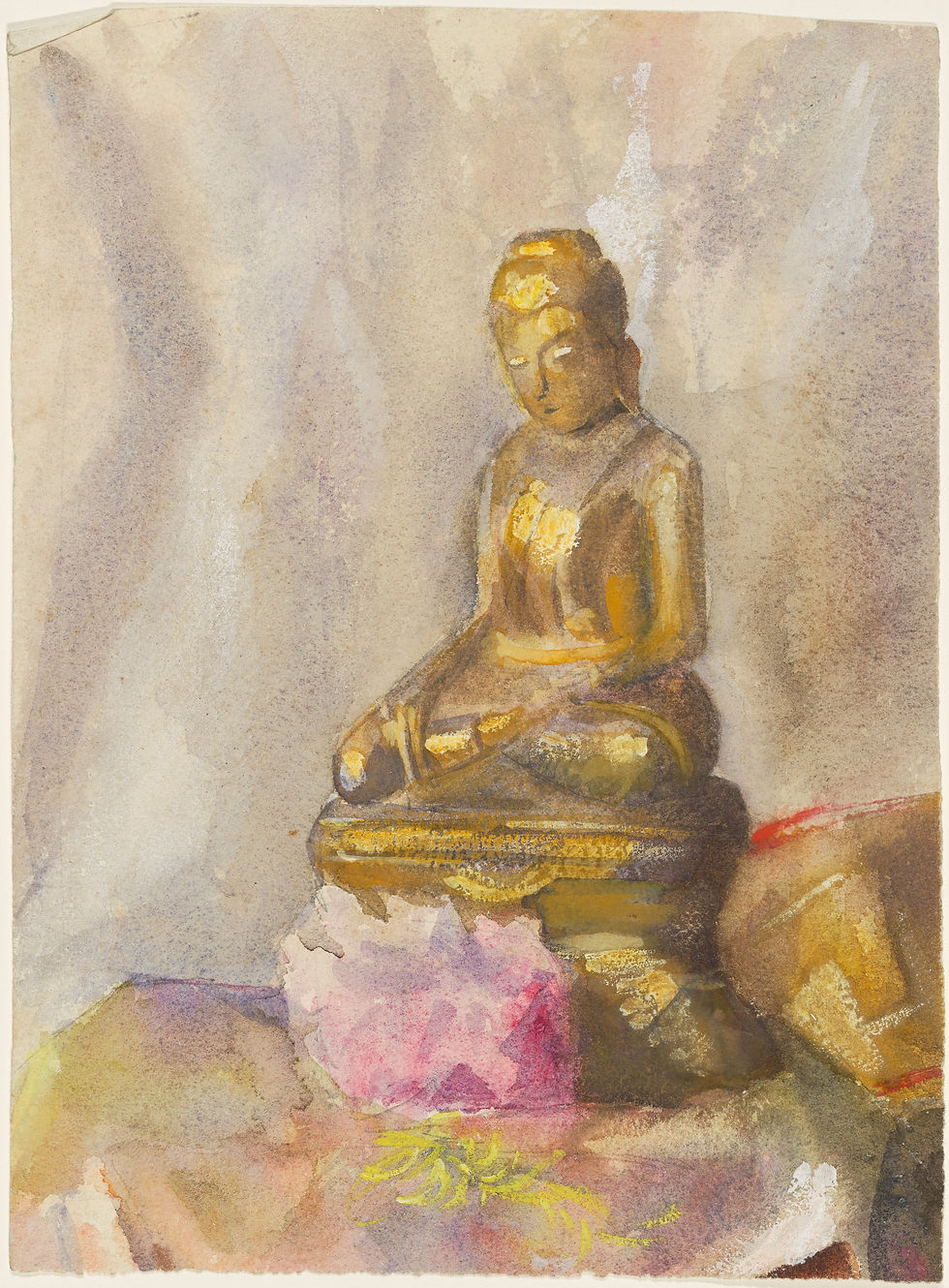 - Emily Sargent, "Statuette of a Buddha", 1885. Watercolor, 24.45 × 17.78 cm. The National Gallery of Art NGA, Washington DC.