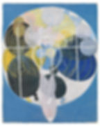 - Hilma af Klint, "Grupp III, nº 5", 1907. Olja på duk150 × 118 cm. © Stiftelsen Hilma af Klints Verk. Photo: Moderna Museet-Albin Dahlström.
