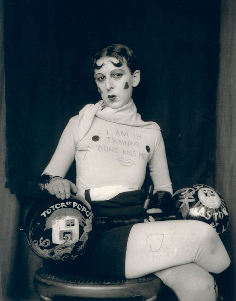 - Claude Cahun, "Self-Portrait (as weight-trainer)" 1927. Courtesy of Jersey Heritage Collections.