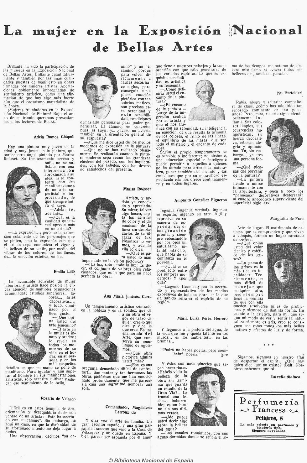 - Revista "Ellas", Madrid, 10 de julio de 1932. Hemeroteca digital de la Biblioteca Nacional de España.