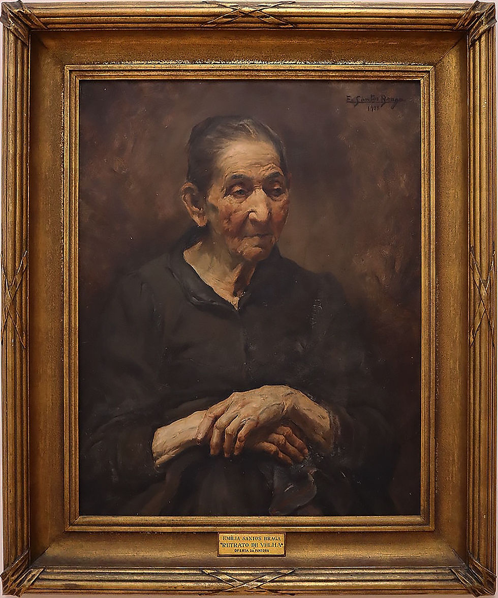 - Emilia dos Santos, "Retrato de vieja", 1908. Museu José Malhoa, Caldas da Rainha, Portugal.