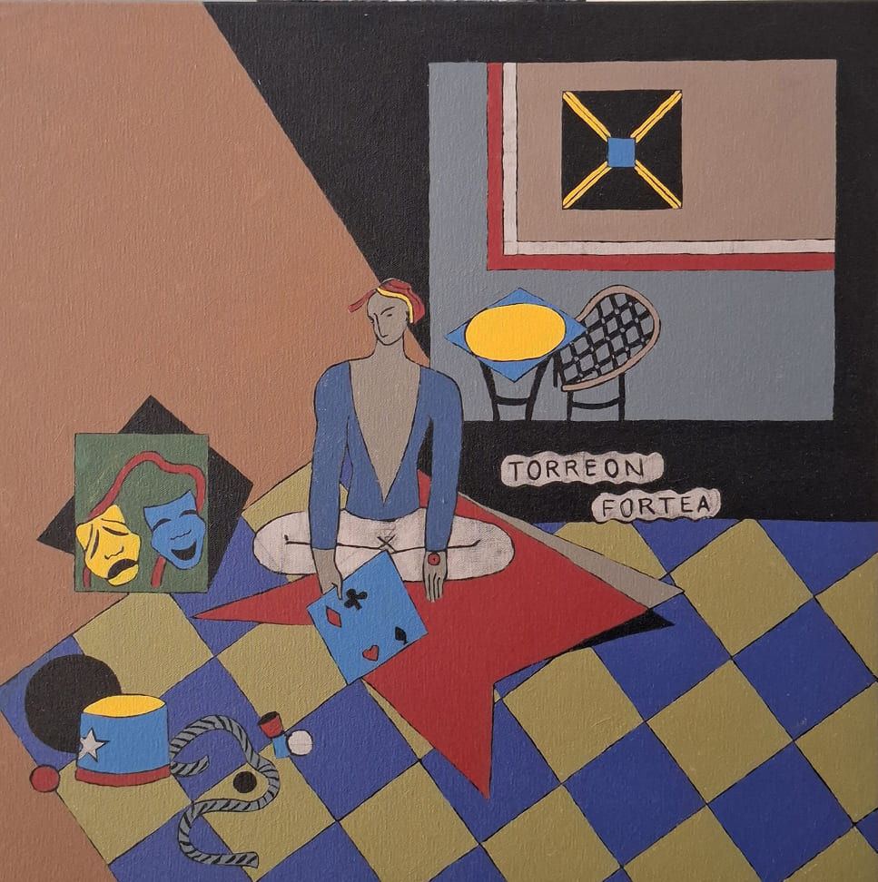 - Fe Blasco, "Torreón Fortea" (inacabado), 2024. Acrílico sobre lienzo, 80 x 80 cm. Colección particular.