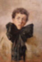 - Aurélia de Sousa, "Auto-retrato o laço negro", c. 1895. Colección privada.