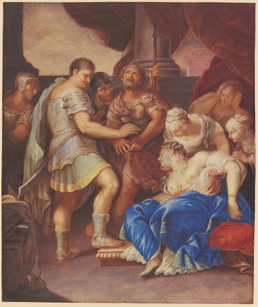 - Elisabeth Sophie Chéron, "Tod der Virginia", 1650. Städel Museum, Frankfurt.