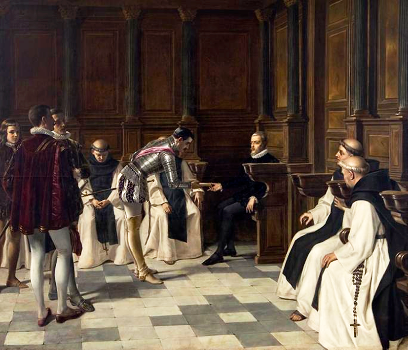 - Elena Brockmann, "Philip II receiving the News of the Loss of the Invincible Armada", 1895. Oil on canvas, 260 x 300 cm. Expuesto en la Exposición Nacional de Bellas Artes de 1895. NMWA, Washington DC.