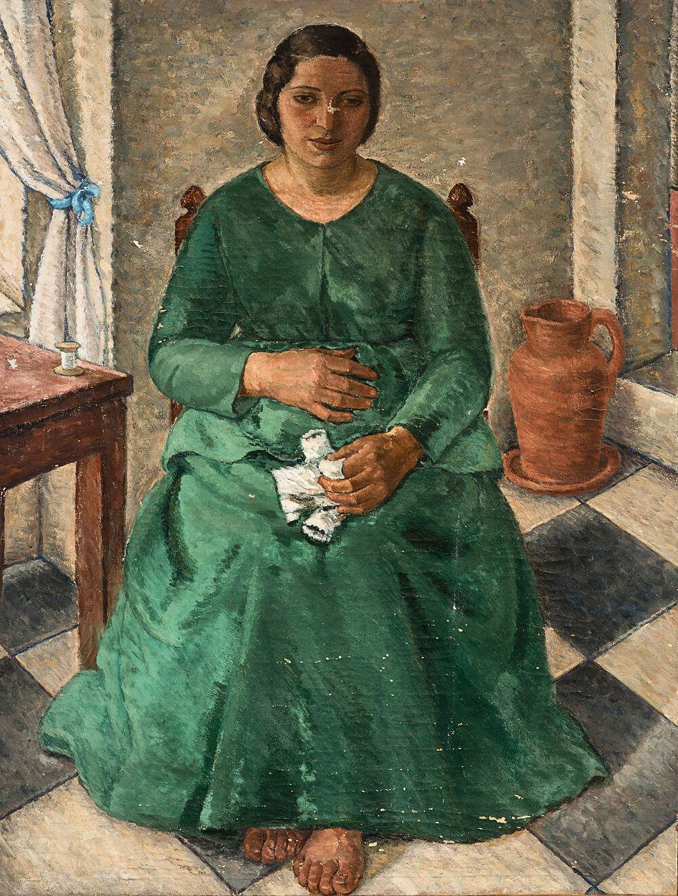 - Ana María Giménez Cerra, "Sin titulo", s/d. Óleo sobre lienzo, 130 x 99 cm. Colección particular.