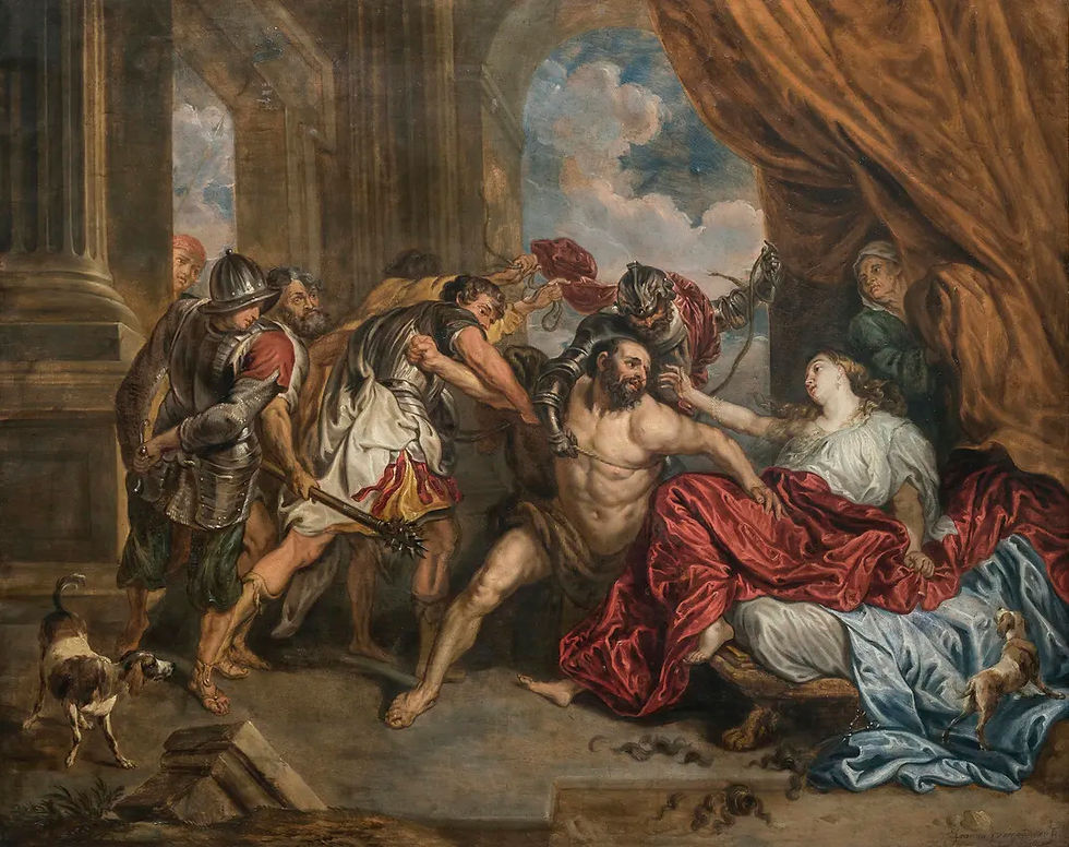 - Johanna Vergouwen, "Samson and Delilah", 1673, after Anthony van Dyck. © Acervo Museo Nacional de San Carlos (INBAL), Ciudad de México.