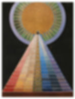 - Hilma af Klint, "Altarpiece Nº 1 Group X", 1907, de la serie Altarpieces. © Stiftelsen Hilma af Klints Verk. Photo: Moderna Museet-Albin Dahlström.