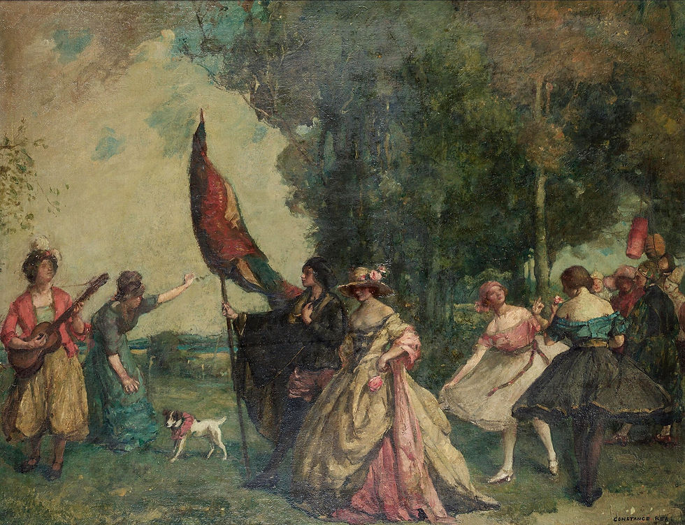 - Constance Rea, "A Magical Procession", s.d. oil on canvas 72 x 91.5 cm. Private collection © photo Bonhams.