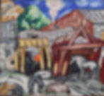 - Olga Rozanova, "Smithy", 1912. Museo Estatal Ruso, San Petersburgo.