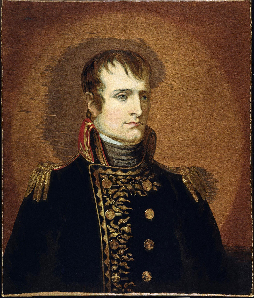 - Mary Linwood, "Napoleon Bonaparte", 1825. Woolen canvas, embroidered in wool, 78.3 × 71.2 cm. © Victoria and Albert Museum, London.