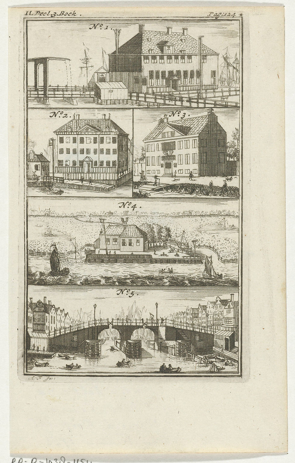 - Anna Folkema, “Vier verschillende gebouwen en een brug te Amsterdam”, 1723. Rijksmuseum, Amsterdam.