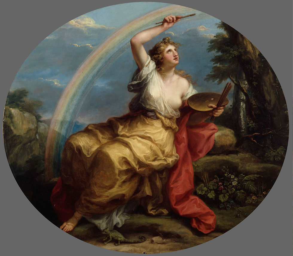 - Angelica Kauffmann, "Alegoría del Color", 1778-80. Oil on canvas. 130 x 150.3 x 2.5 cm. Royal Academy of Arts, London.