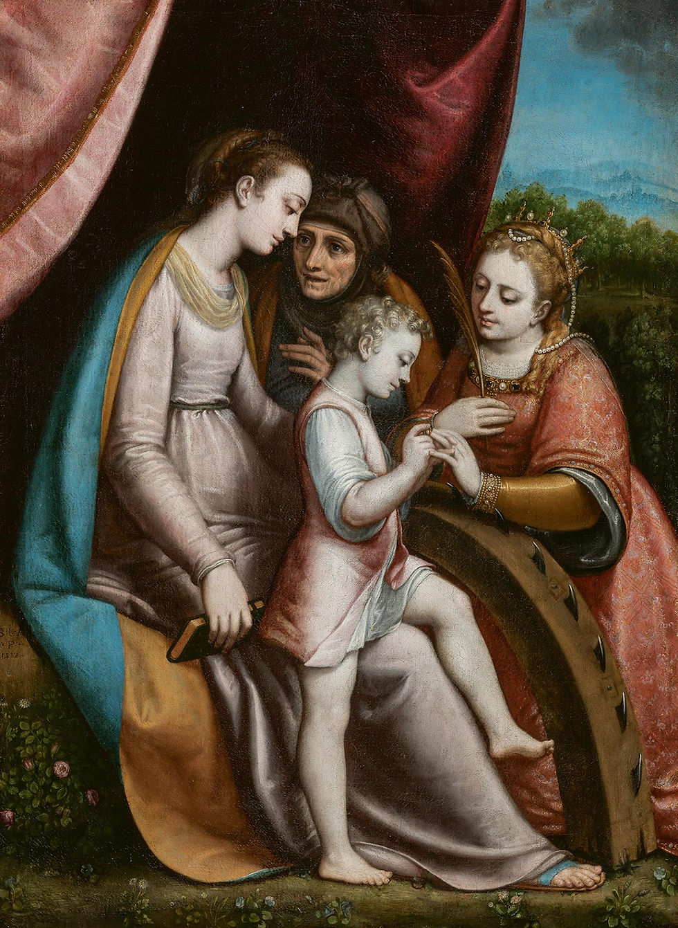 - Sofonisba Anguissola, "Desposorios místicos de Santa Catalina", 1588. Museo de Bellas artes de Bilbao.