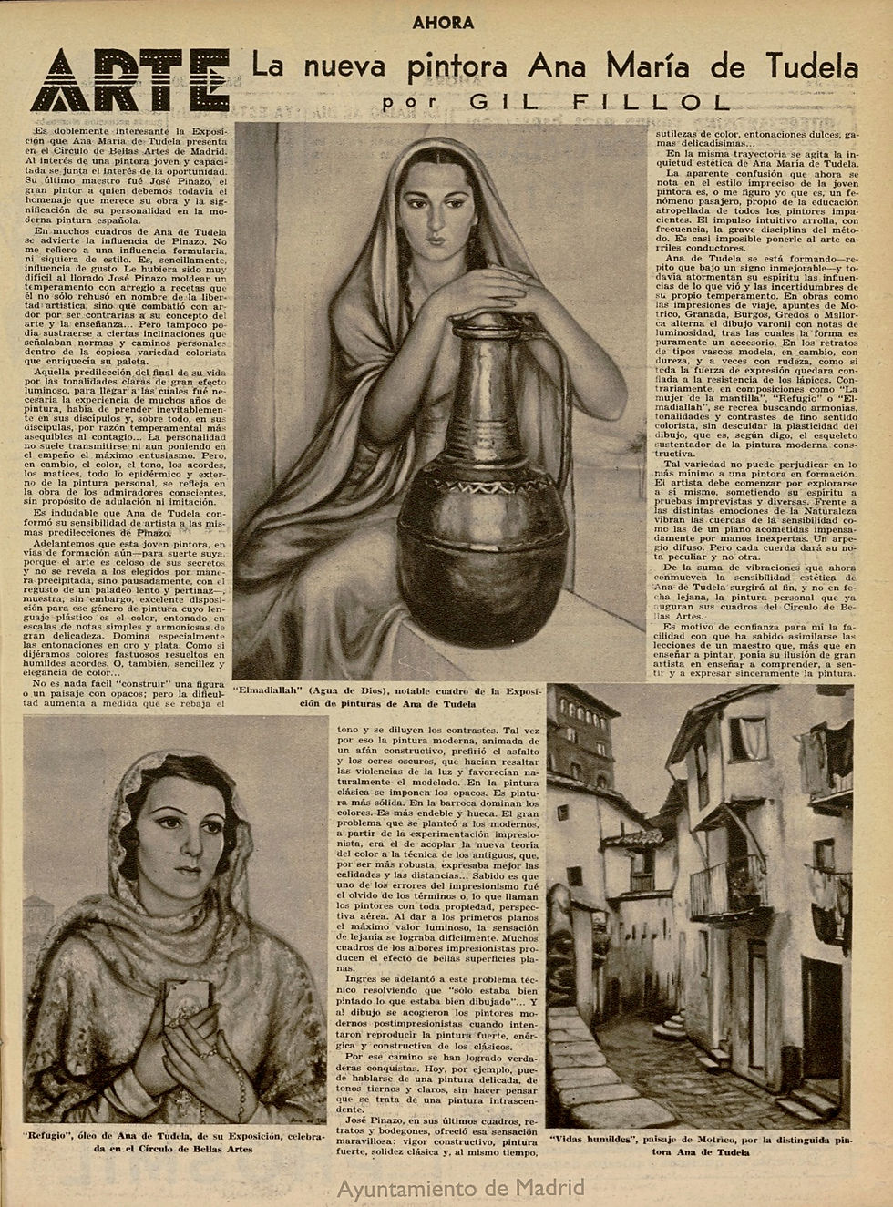- "Ahora" diario gráfico nº 1329, sábado 30 de marzo de 1935, Pág. 35. Hemeroteca Municipal de Ayuntamiento de Madrid.