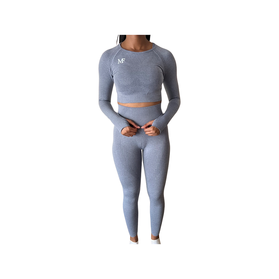 Thumbnail: Long Sleeve Crop Top (Grey)