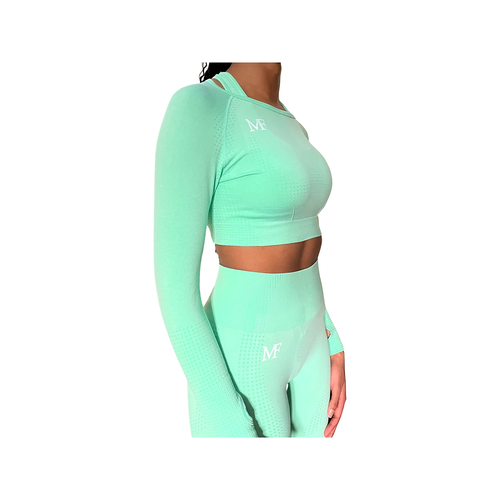 Thumbnail: Long Sleeve Crop Top (Green)