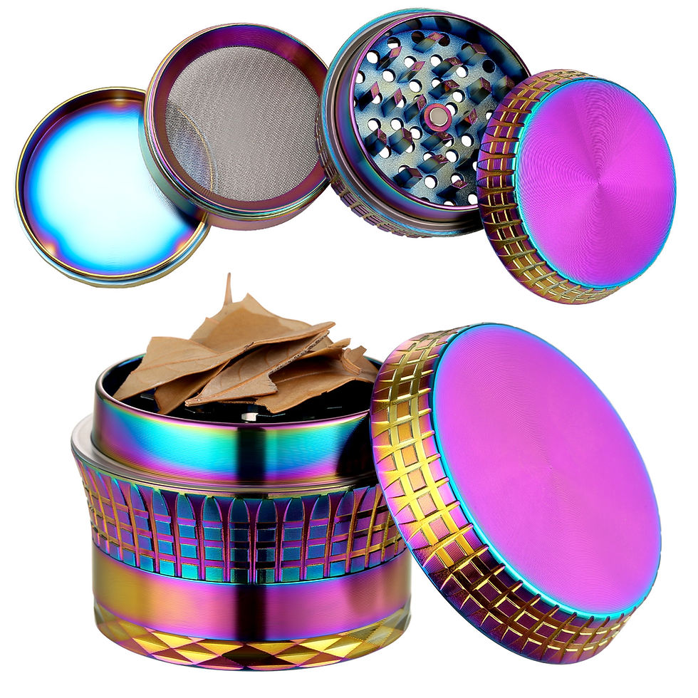 Thumbnail: Golden Bell 4-Piece 2.3" Herb Grinder Rainbow - Alloy