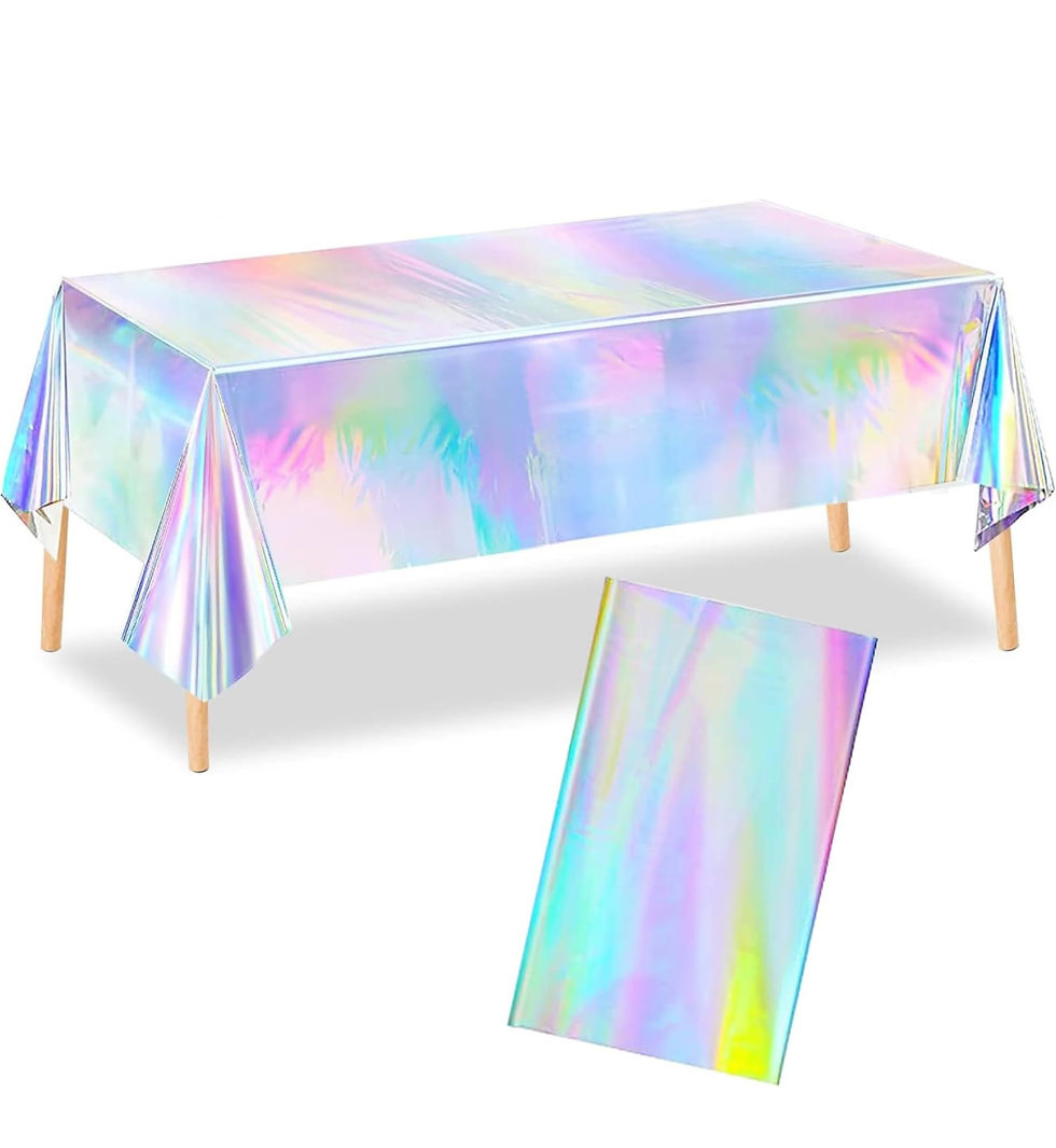 Holographic iridescent tablecover 