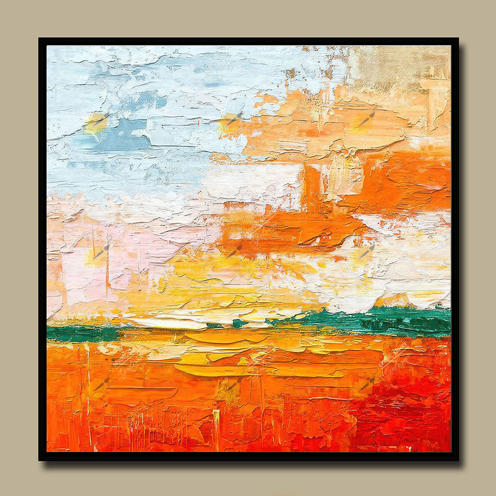 Küçük resim: Abstract Orange ( Sanatsal Yağlı Boya Dokulu Tablo )
