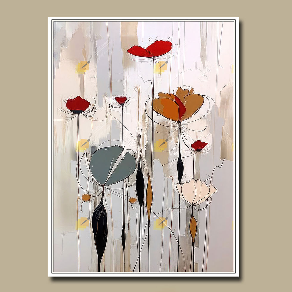 Küçük resim: Soyut Flower  ( Sanatsal Yağlı Boya Dokulu Tablo )