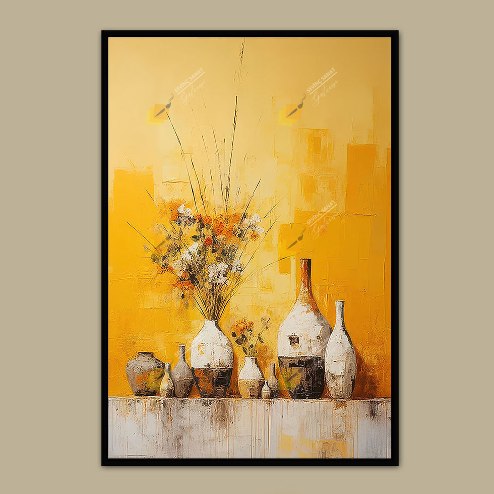 Küçük resim: Vases ( Sanatsal Yağlı boya Dokulu Tablo )