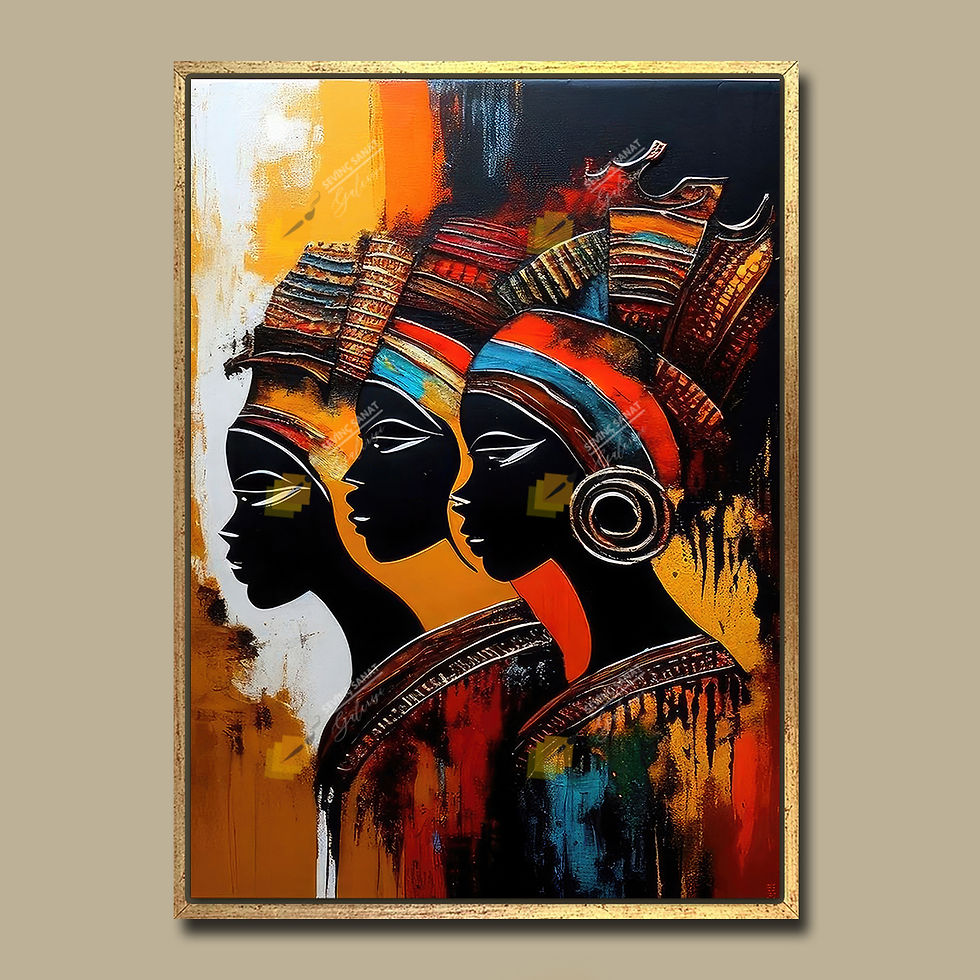 Küçük resim: African Women ( Sanatsal Yağlı Boya Dokulu Tablo )