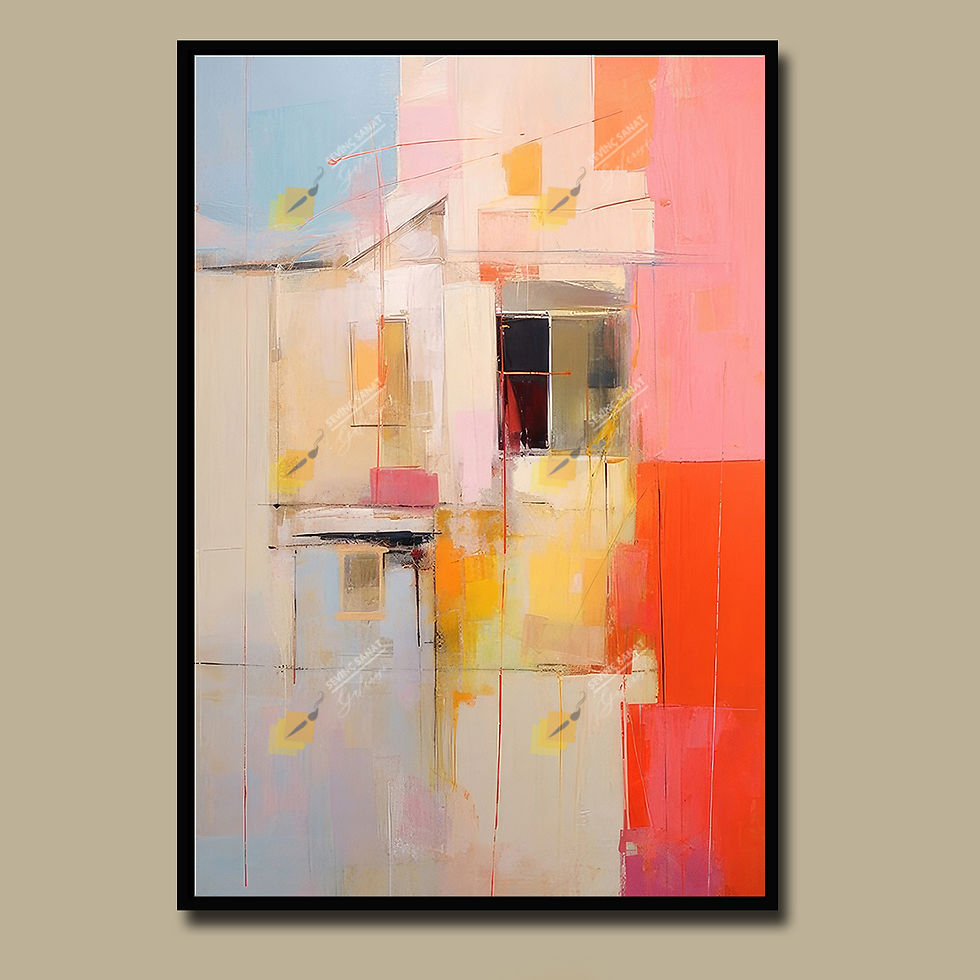 Küçük resim: Abstract House ( Sanatsal Yağlı Boya Dokulu Tablo )