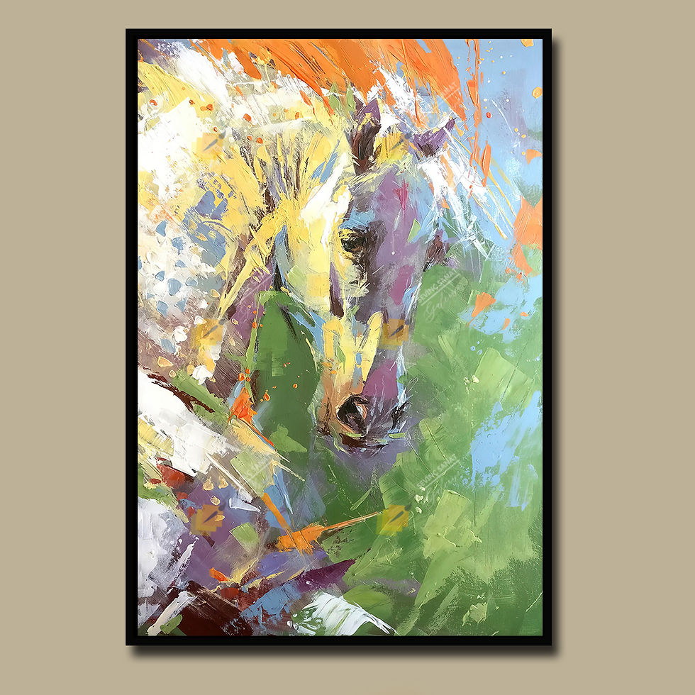Küçük resim: Abstract Horse ( Sanatsal Yağlı Boya Dokulu Tablo )