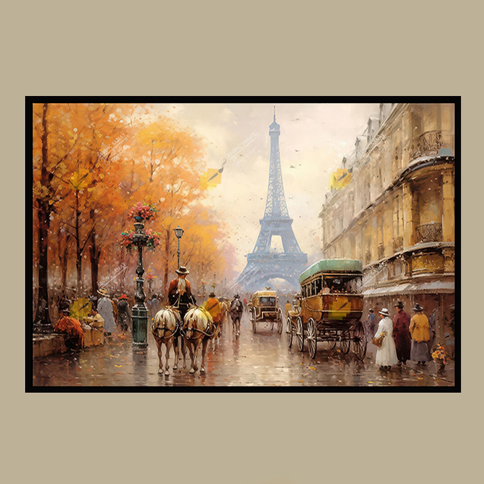 Küçük resim: Paris Sokakları 3 ( Sanatsal Yağlı boya Dokulu Tablo )
