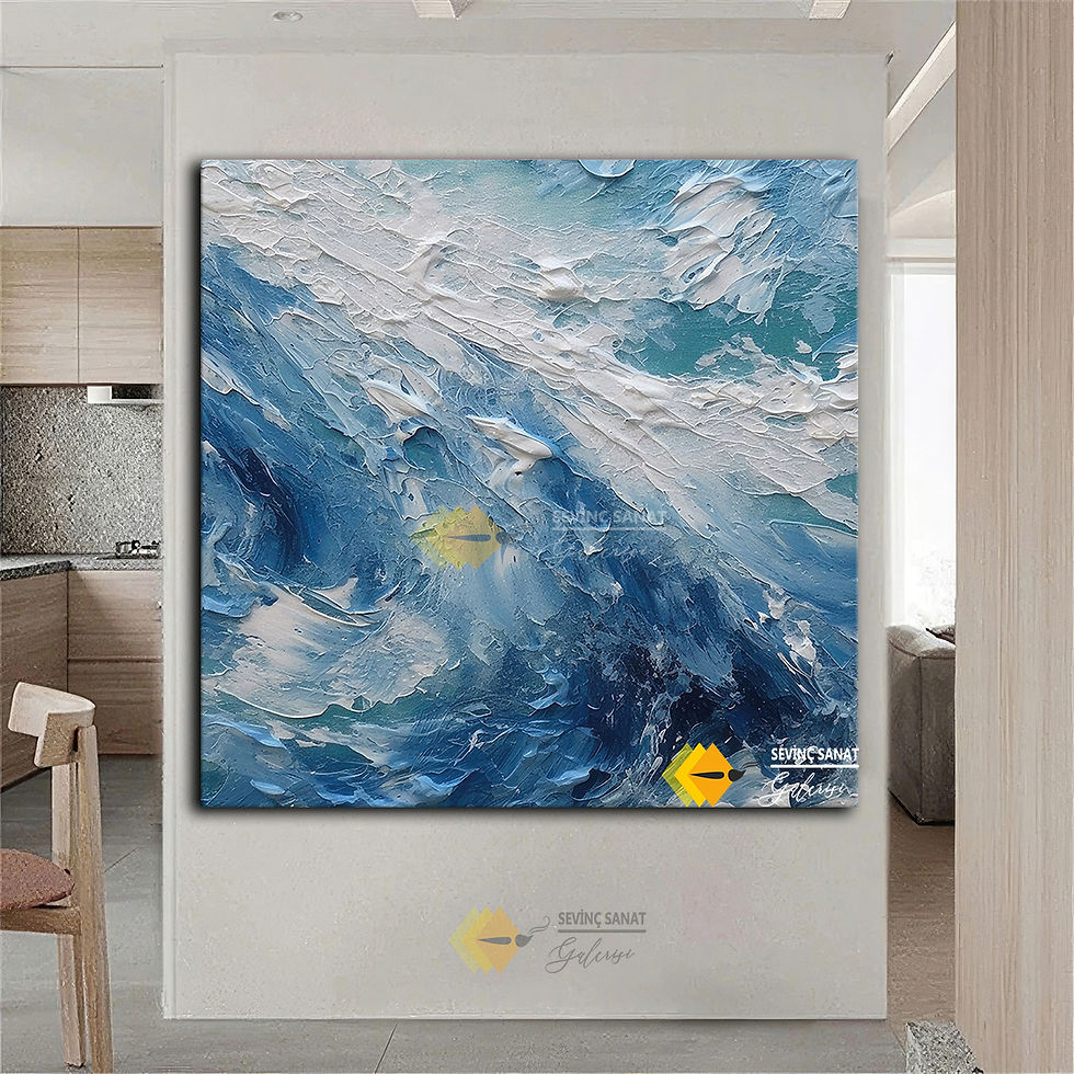 Abstract Collision ( Sanatsal Yağlı Boya Dokulu Tablo )