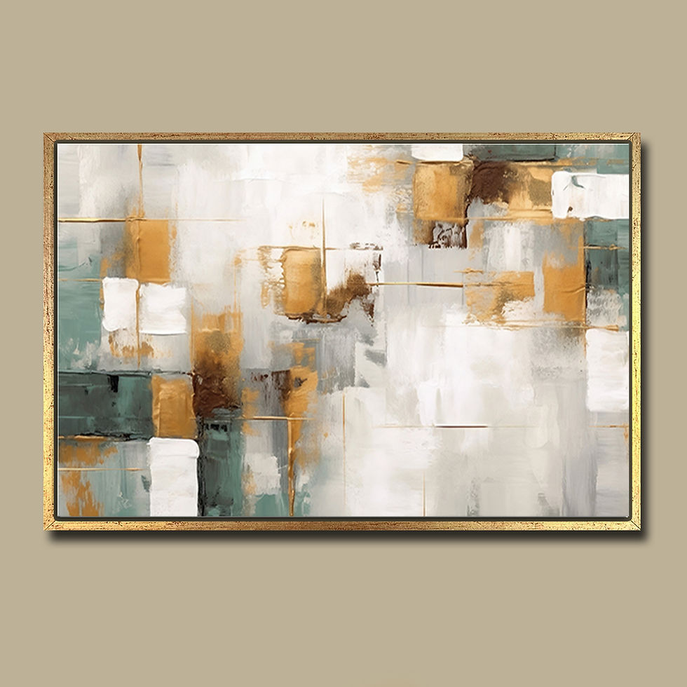 Küçük resim: Abstract  Gold White ( Sanatsal Yağlı Boya Dokulu Tablo )